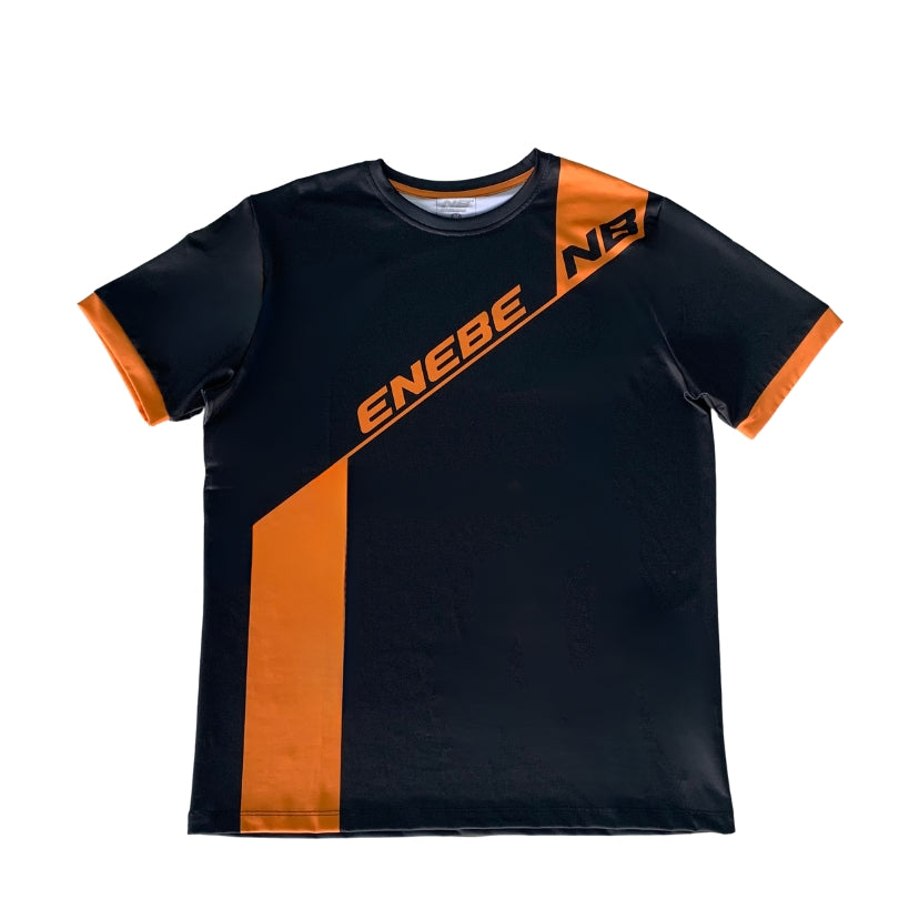 Playera Enebe Naranaja y Negro