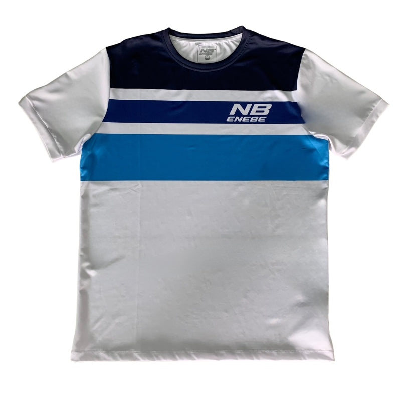 Playera Enebe Pro Max Blanco/Azul