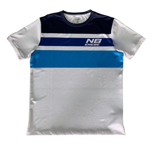 Playera Enebe Pro Max Blanco/Azul